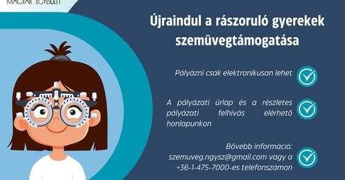 Újraindul a rászoruló gyerekek szemüvegtámogatására kiírt pályázat
