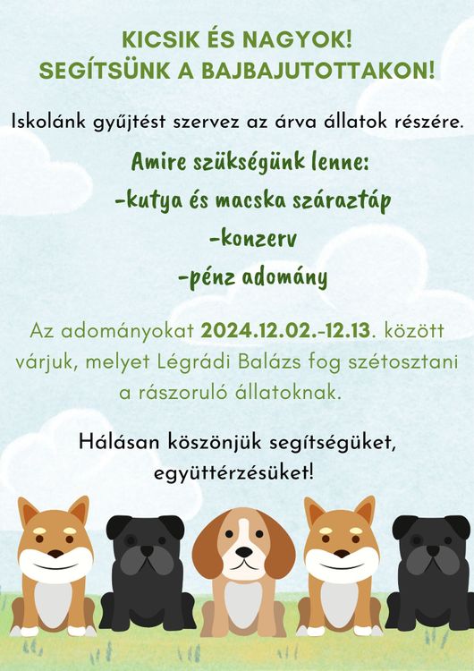 Segítsünk együtt a bajbajutottakon! 🐾